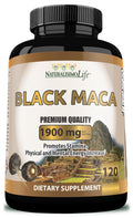 NaturalisimoLife Organic Black Maca 1,900 mg Natural Energy - 120 Capsules