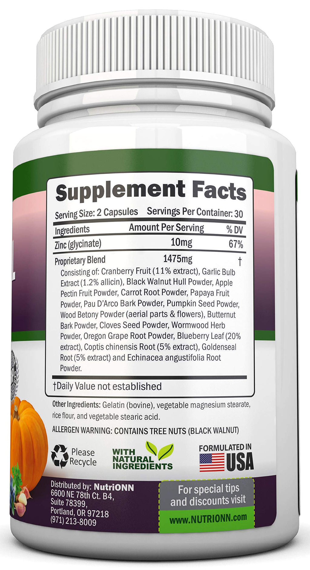 NutriONN Intestinal Cleanse - ParaGuard - 10-Day Detox - Wormwood - image 2