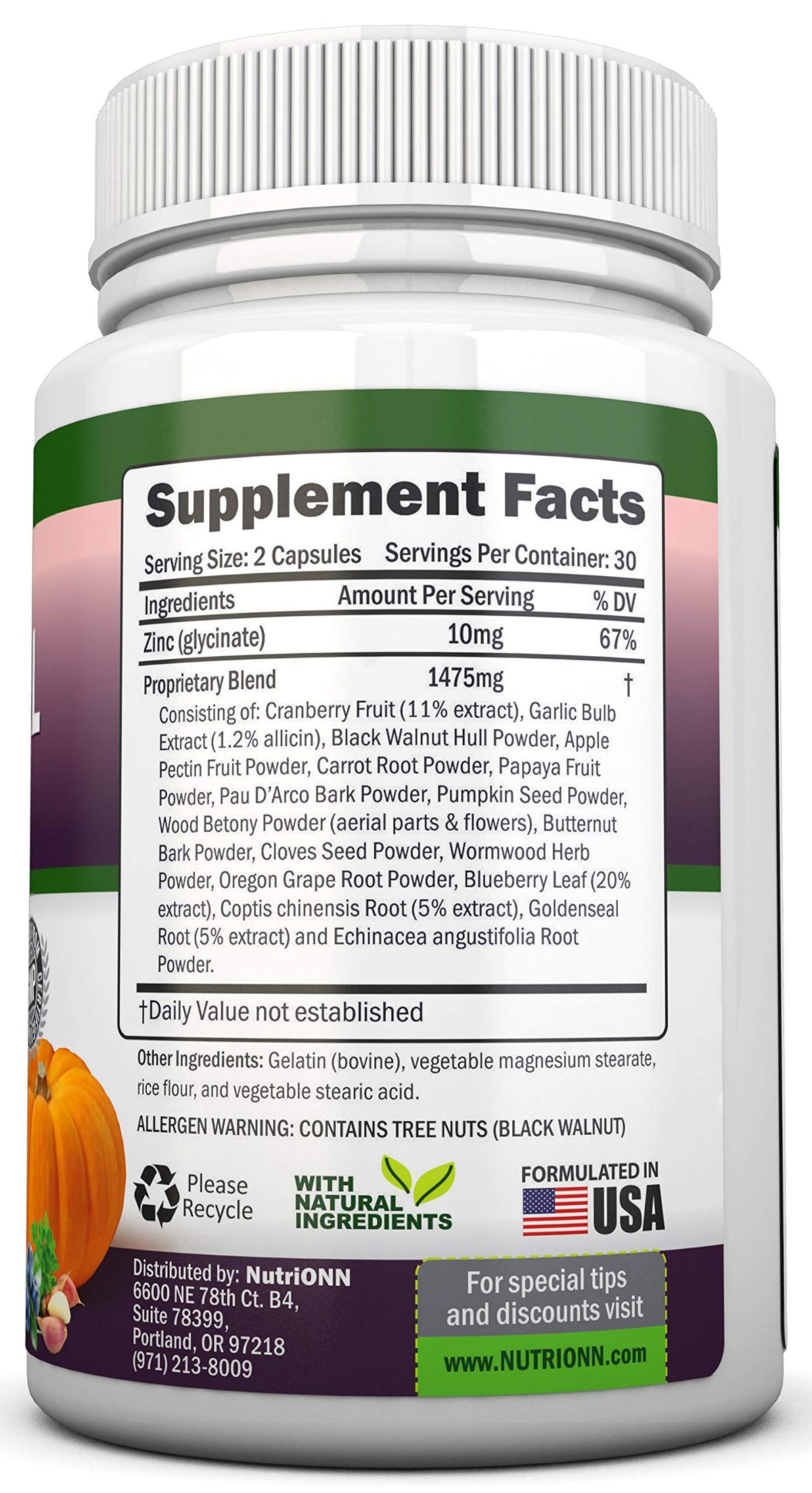 NutriONN Intestinal Cleanse - ParaGuard - 10-Day Detox - Wormwood - image 2