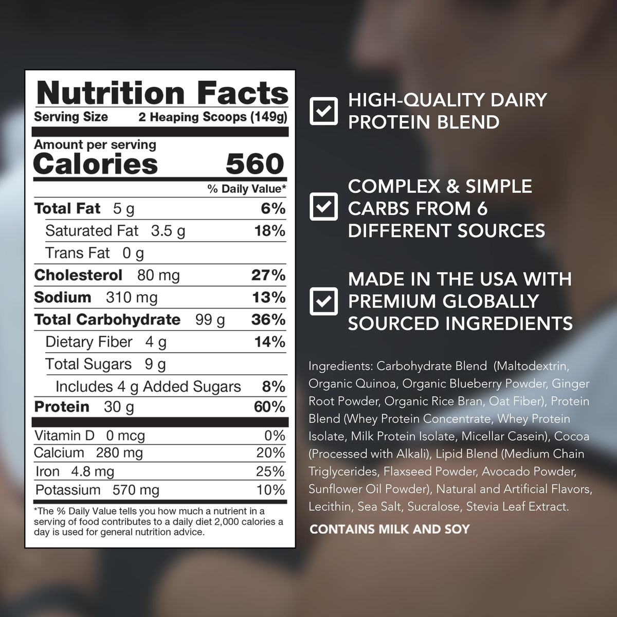 Rival Nutrition Clean Gainer Protein Powder Chocolate Fudge - 5 lb - image 3