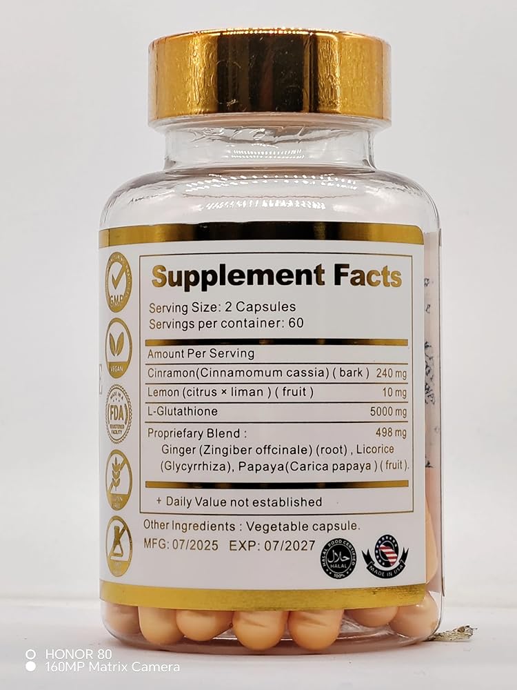 Exquisite Glutathione 10000mg with Vitamin C & Collagen - 60 Capsules - image 3