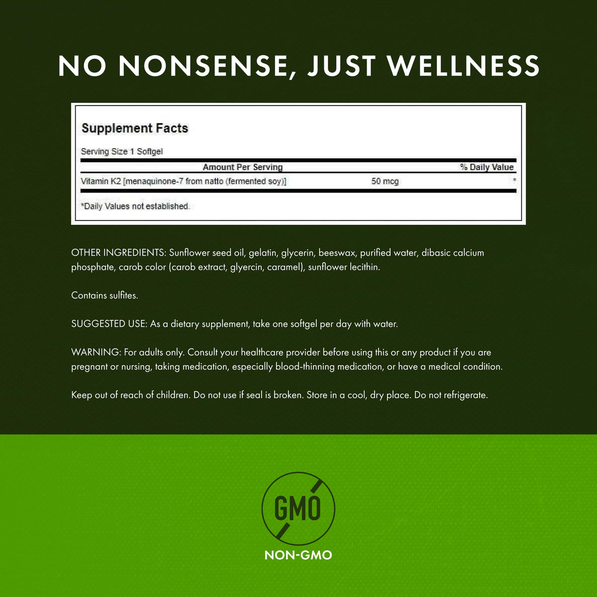 Swanson Natural Vitamin K2 (Menaquinone-7 from Natto) 50 mcg 30 Sgels