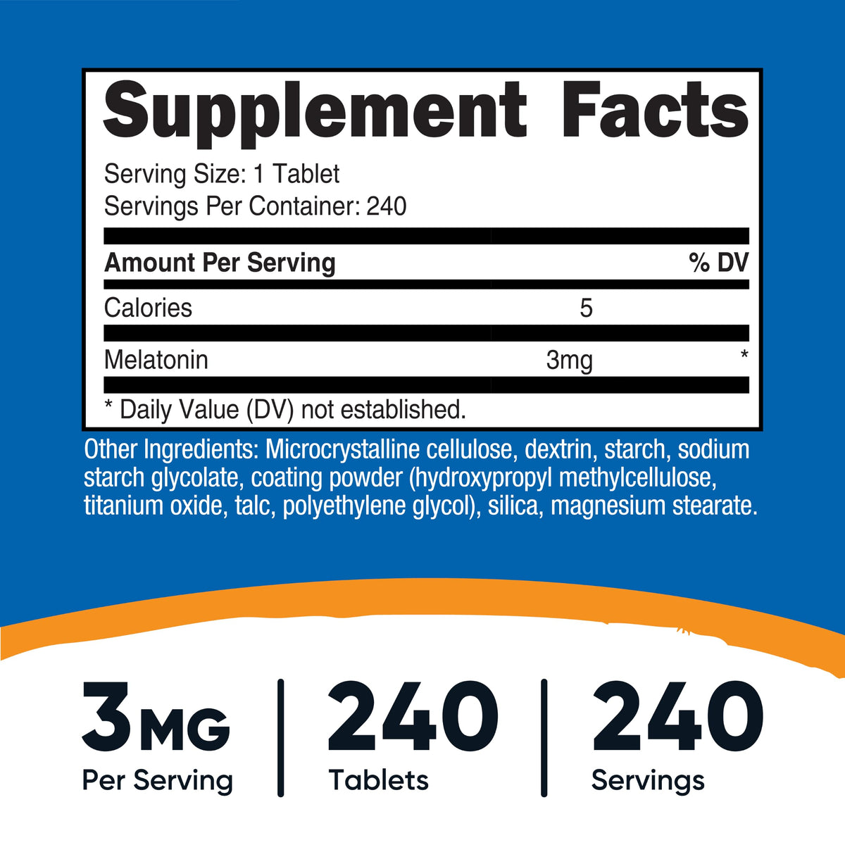 Nutricost Melatonin 3mg Sleep Support - 240 Tablets - image 2