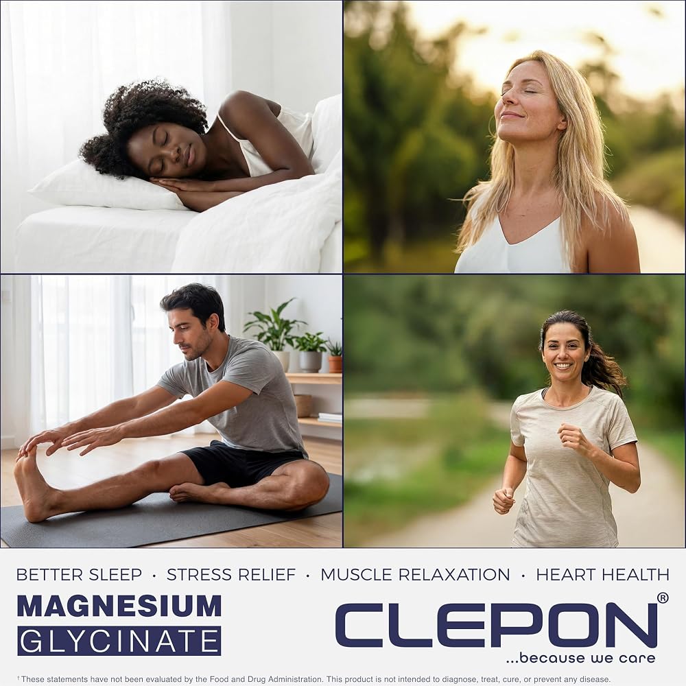 CLEPON Magnesium Glycinate 100mg for Sleep & Relaxation - 60 Capsules - image 7