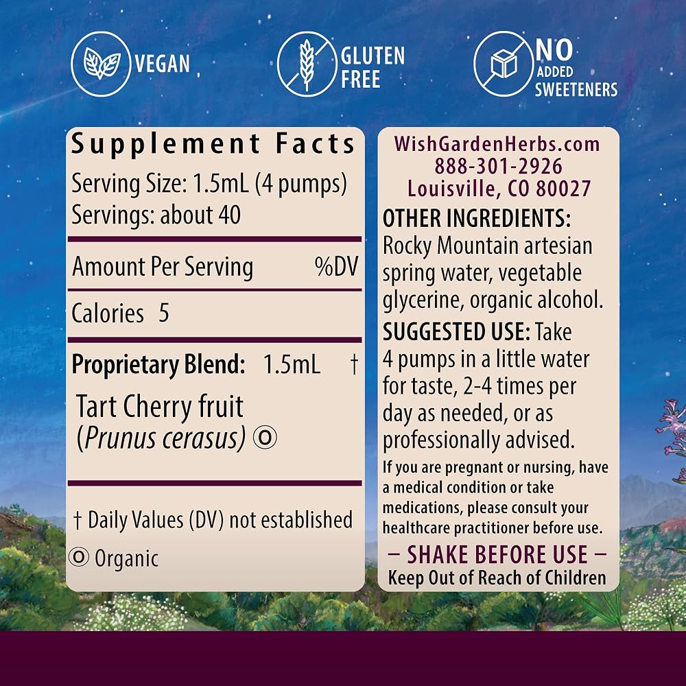 WishGarden Organic Tart Cherry Tincture for Sleep Support - 2 fl oz - image 2