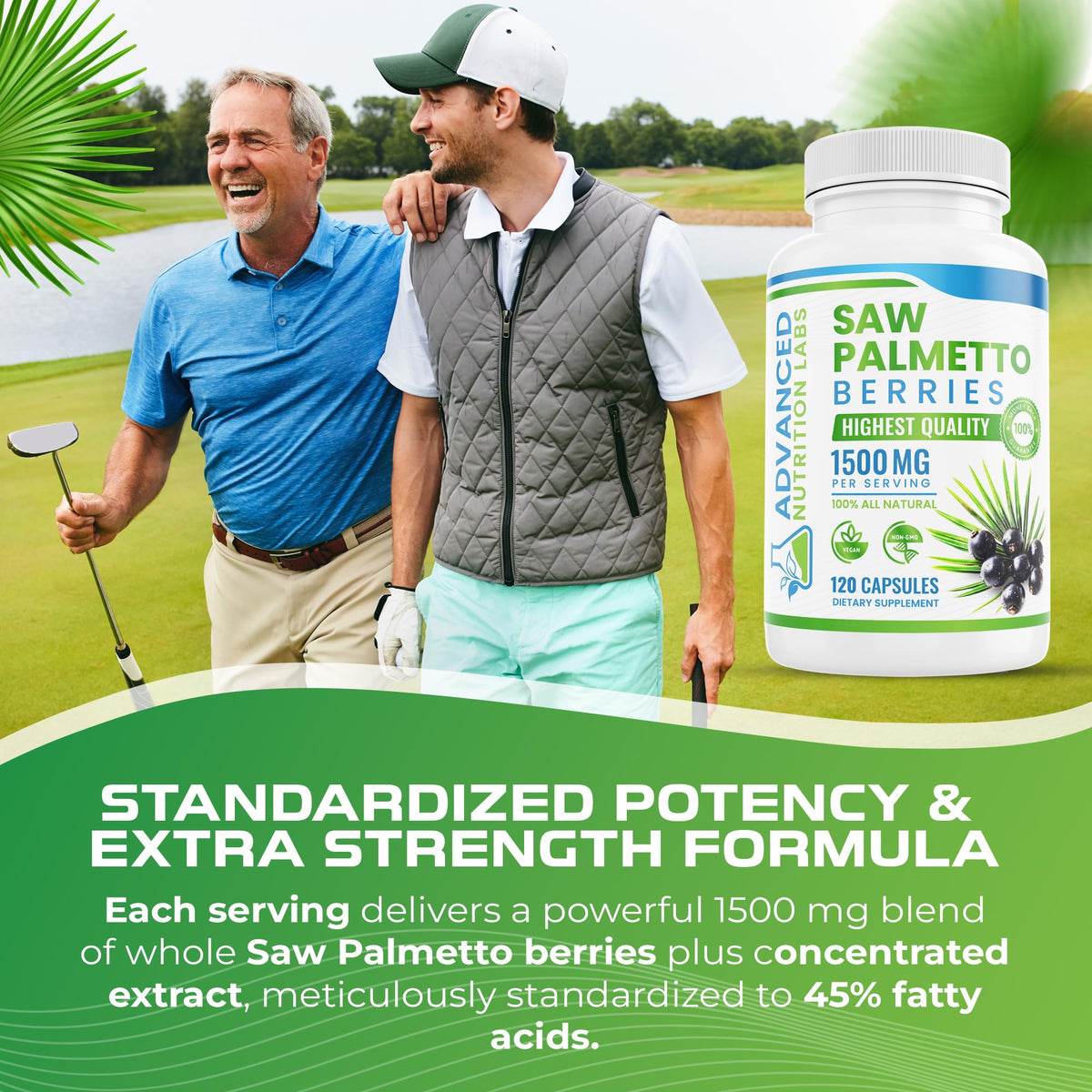 Advanced Nutrition Labs Saw Palmetto 1500 mg - 120 Vegan Capsules - image 5