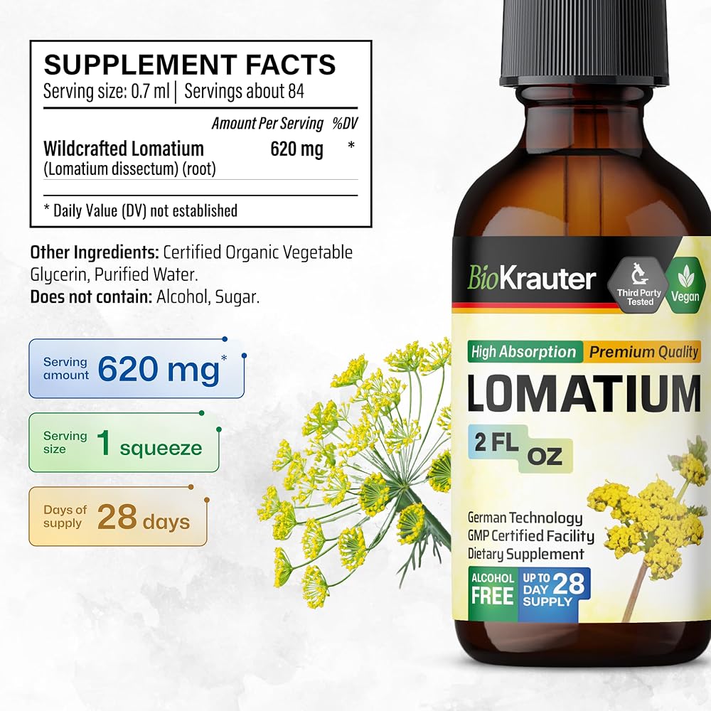 BIO KRAUTER Lomatium Tincture for Respiratory Support - 2 Fl Oz - image 3