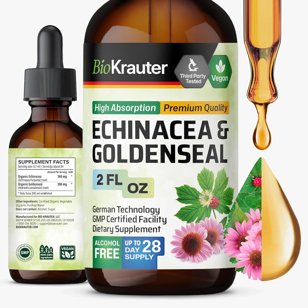 BIO KRAUTER Echinacea Goldenseal Immune & Respiratory Support - 2 Fl Oz