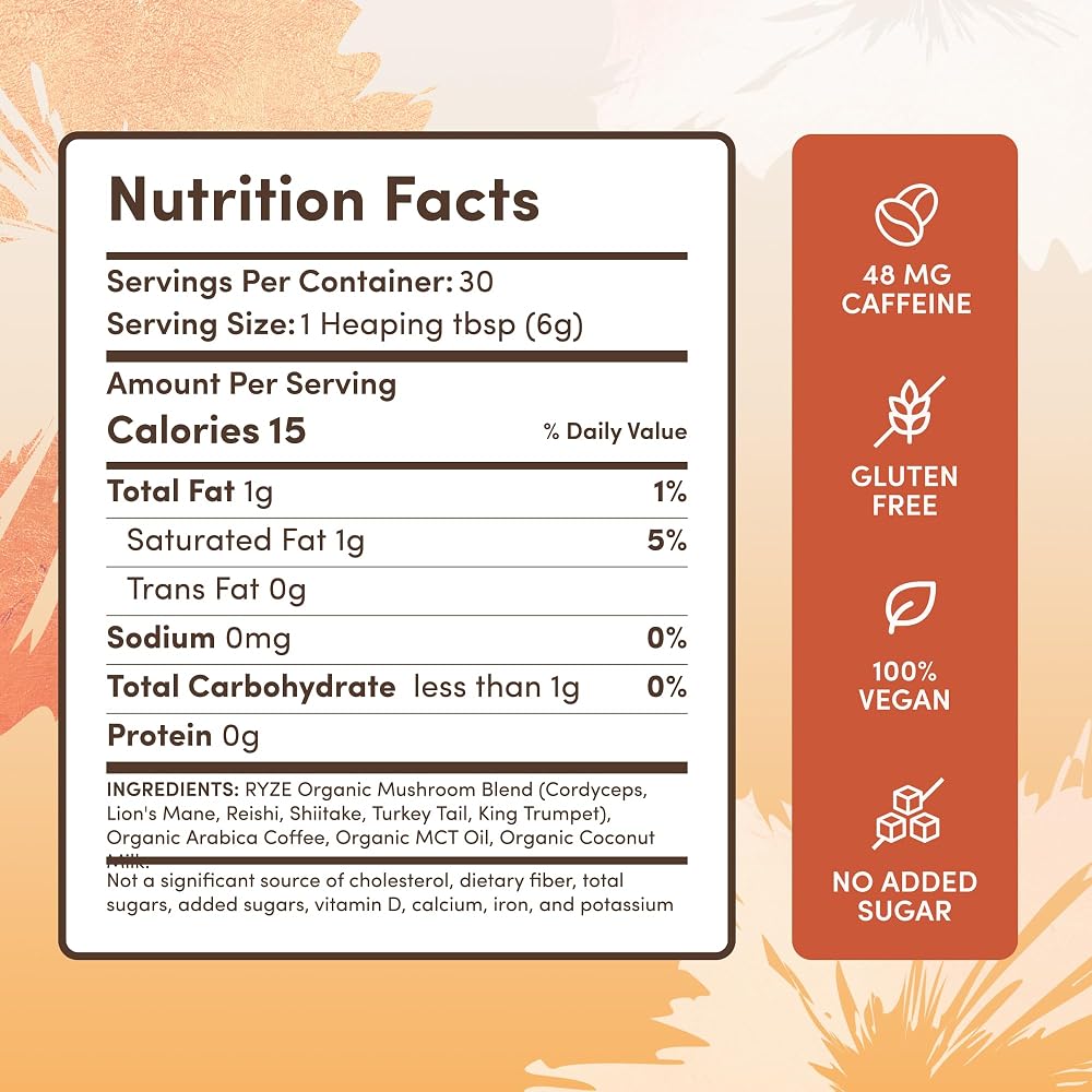RYZE SUPERFOODS Mushroom Coffee Powder - 30 Servings - image 2