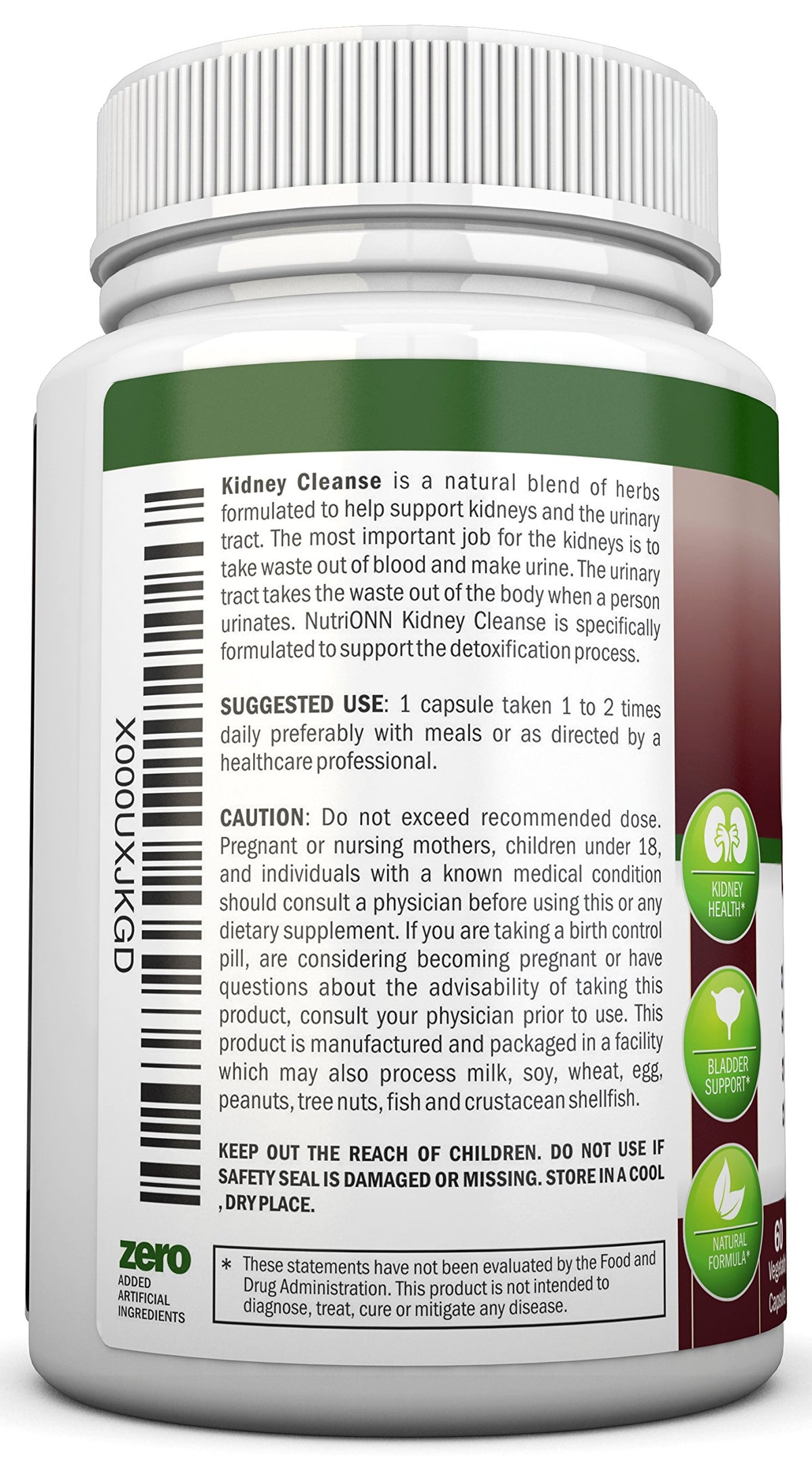 NutriONN Kidney Cleanse Herbal Supplement - 60 Capsules - image 3