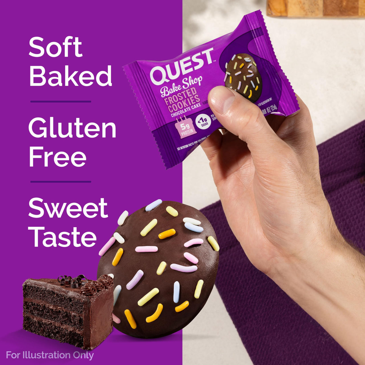 Quest Nutrition Frosted Protein Cookies Chocolate Cake - 8 Cookies - image 5