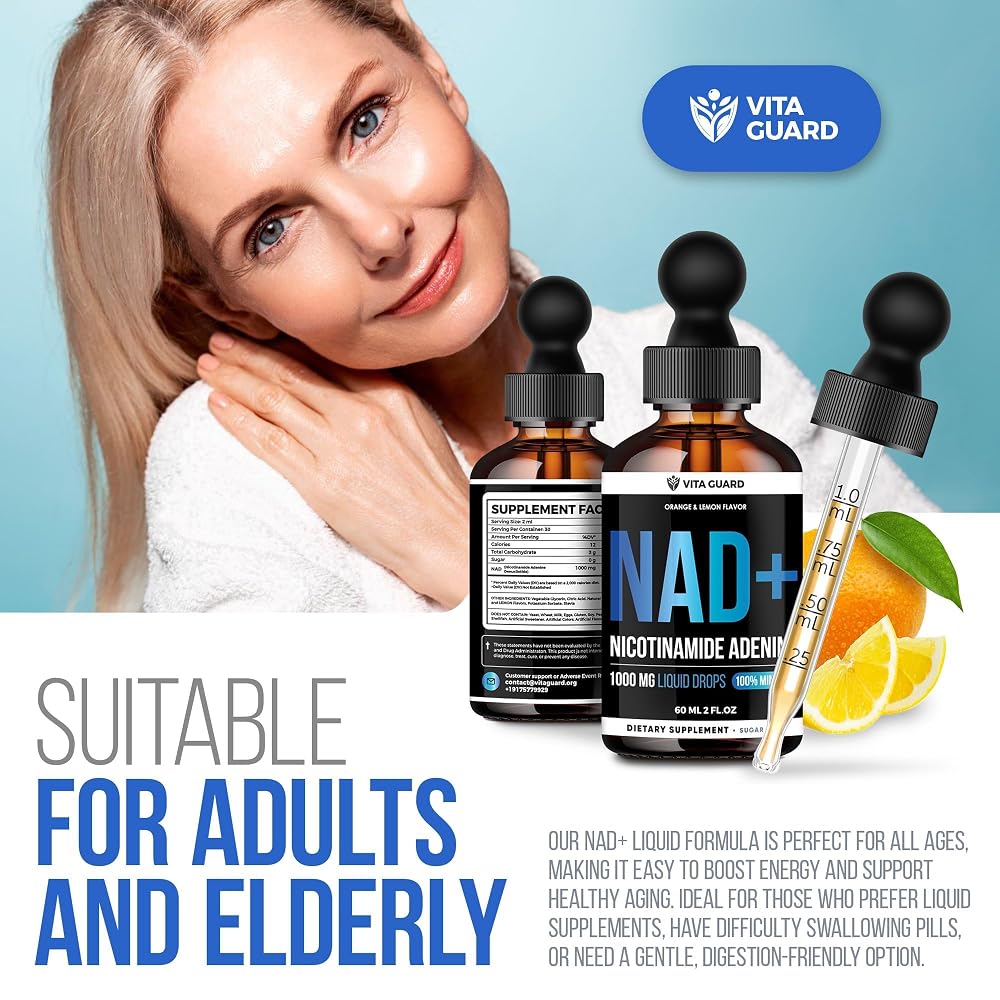 Vita Guard Pure NAD+ Liquid Drops 1000mg - 2 Fl Oz - image 8