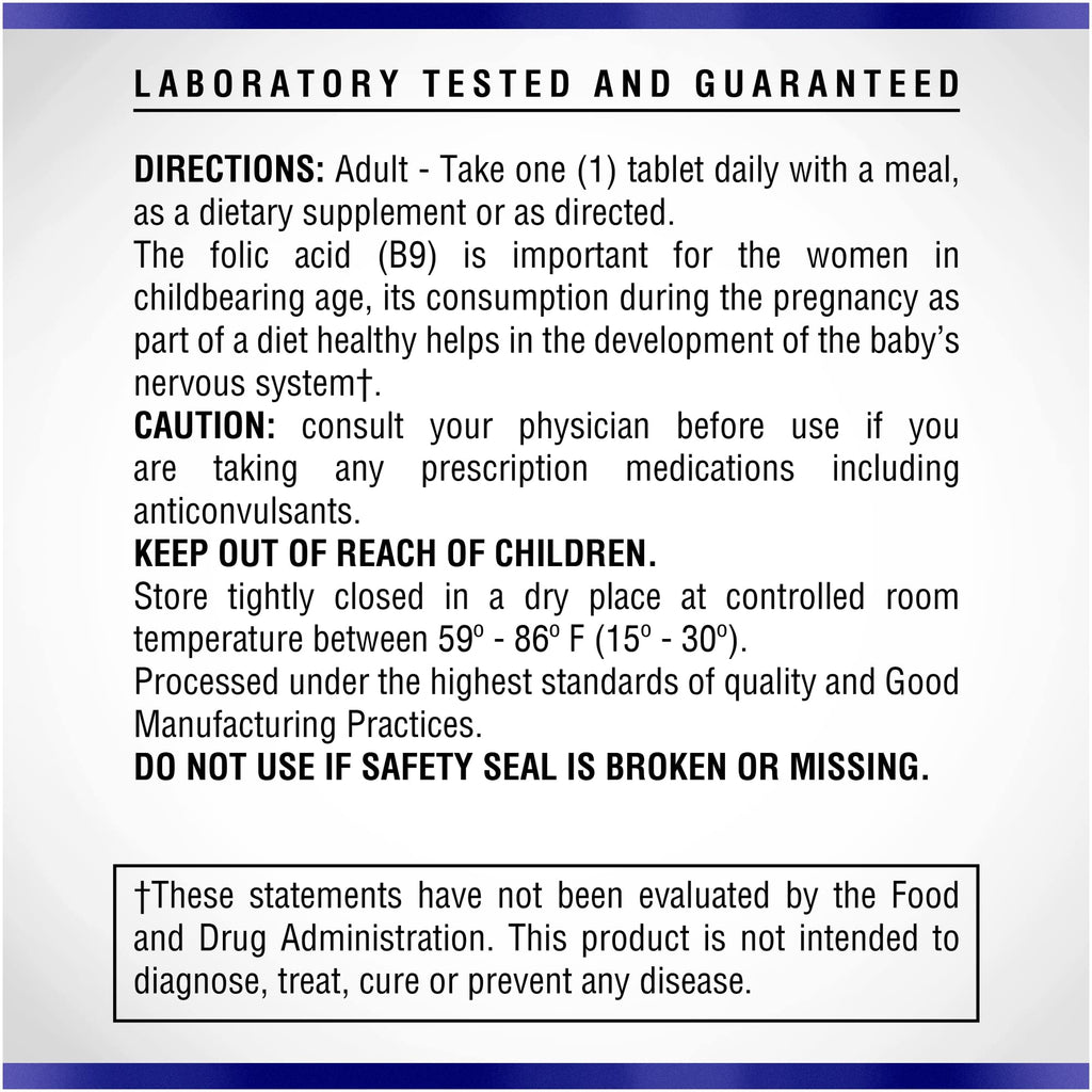 Natural Systems Folic Acid 400 mcg Prenatal Vitamin - 100 Tablets - image 9