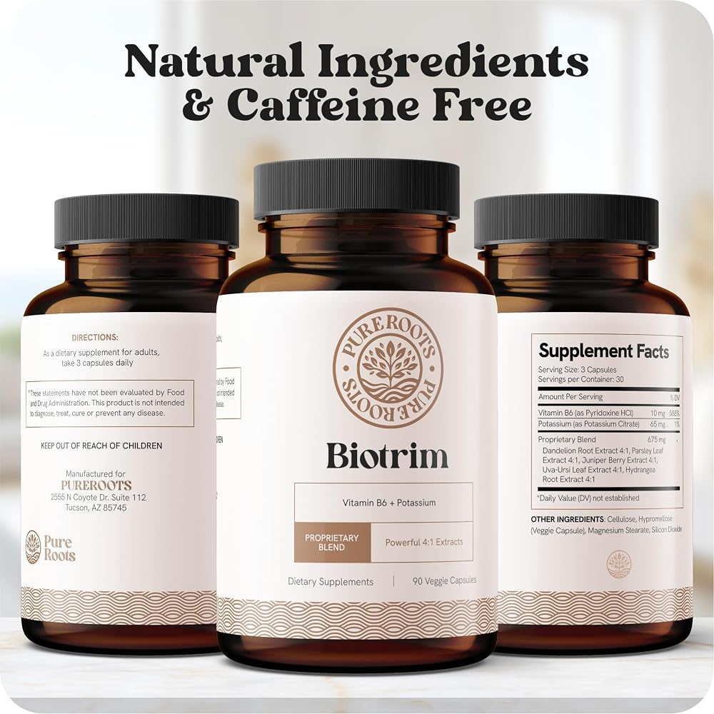 PureRoots Biotrim Natural Diuretic Capsules for Water Retention - 90 Capsules - image 5