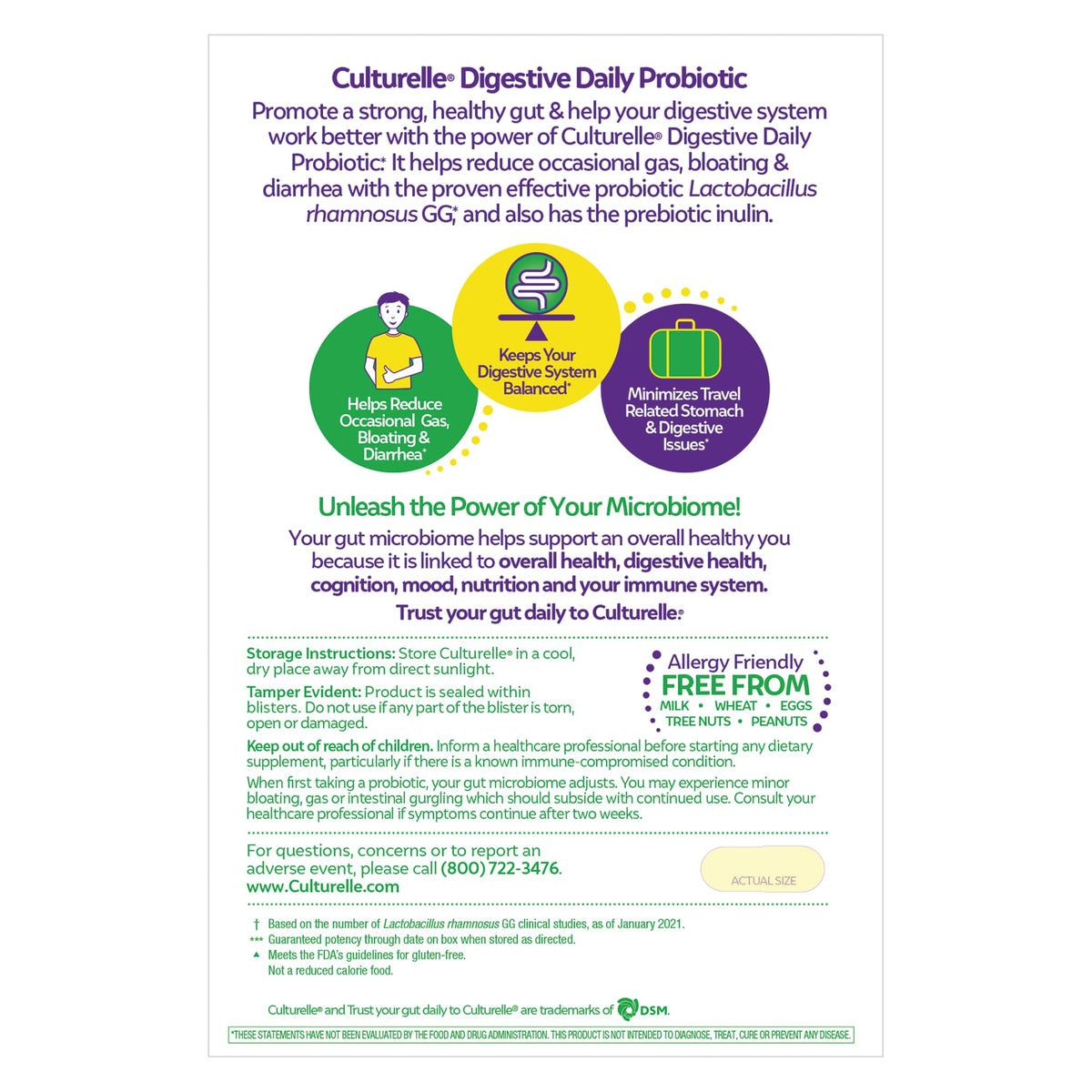 Culturelle Daily Probiotic Digestive Health - 60 Vegetarian Capsules - image 3