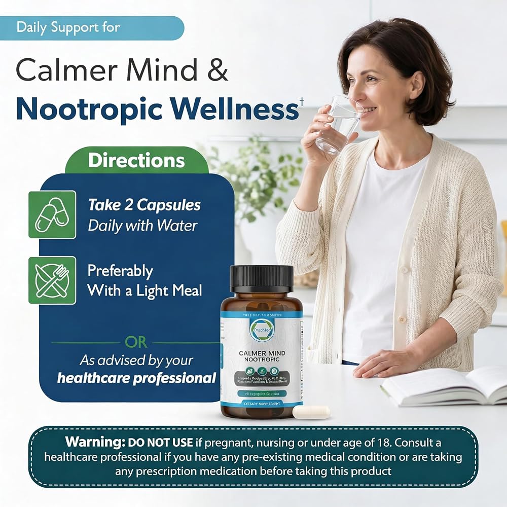 TRUEMED Calmer Mind Nootropic for Sleep & Relaxation - 60 Capsules - image 3