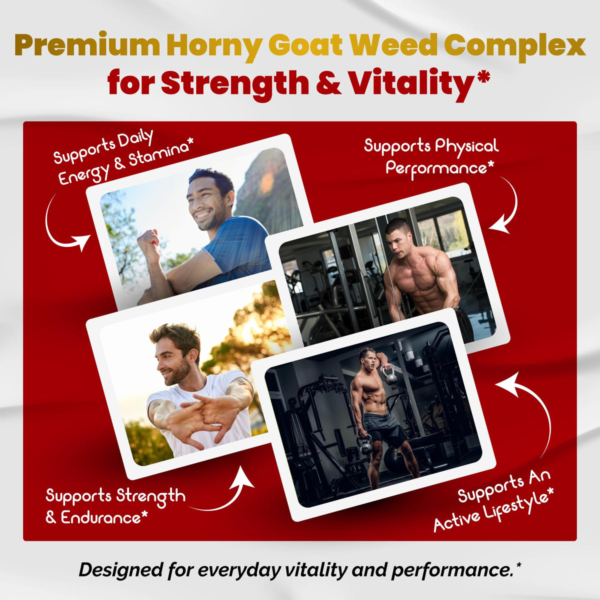 VEGATOT Horny Goat Weed 1440 mg Vitality Support - 180 Capsules - image 4