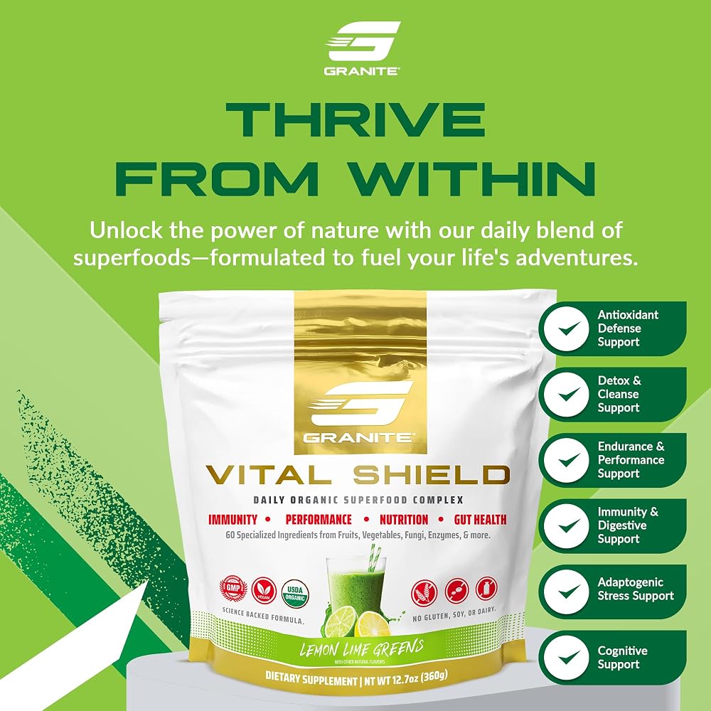 Granite Supplements Vital Shield - (30 Servings) Greens Superfood