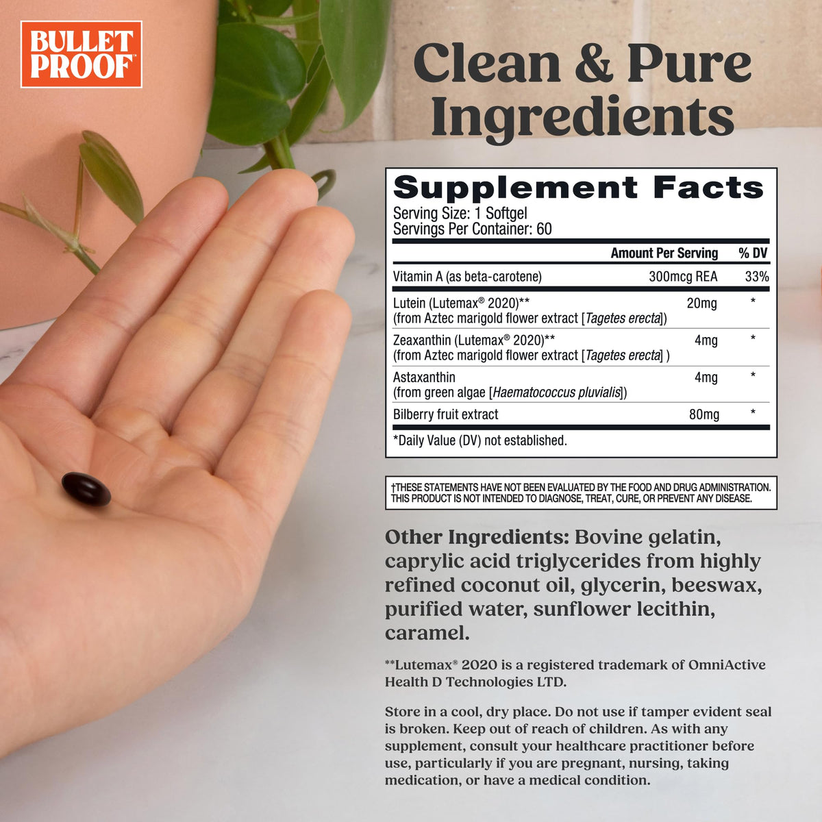 Bulletproof Eye Armor Supplement for Eye Health - 60 Softgels - image 2