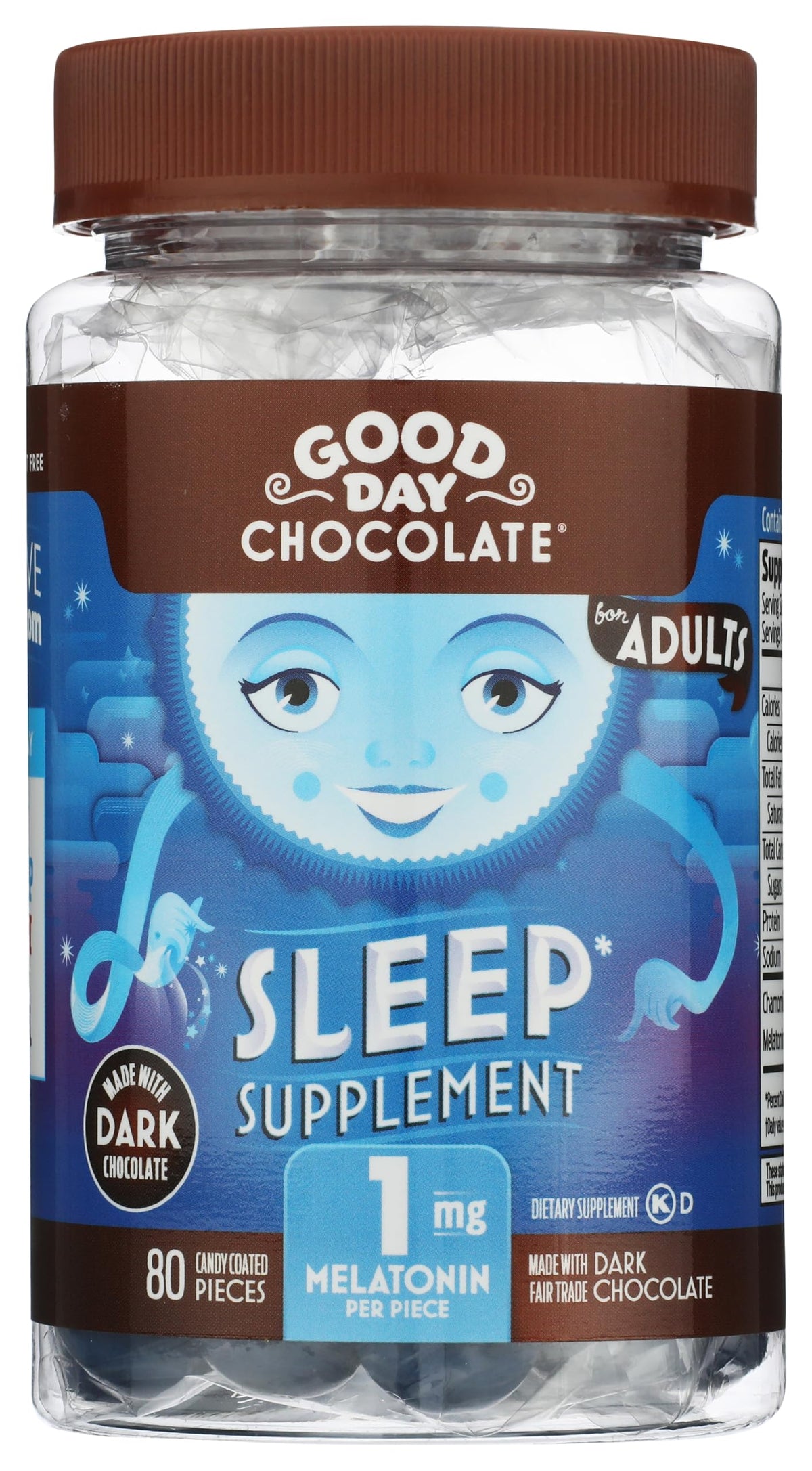 Good Day Chocolate Melatonin 1 mg Sleep Aid - 80 Chewables
