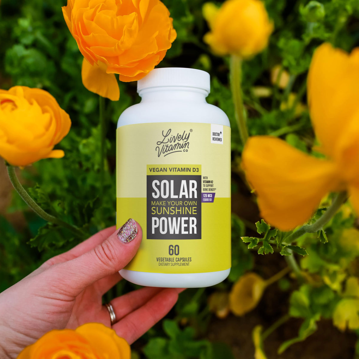 LIVELY VITAMIN CO. Solar Power Vitamin D3 - Patented Vitamin K - MK7
