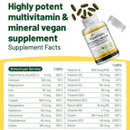 Vegan Vitality Multivitamin for Women & Men - 180 Tablets - image 6