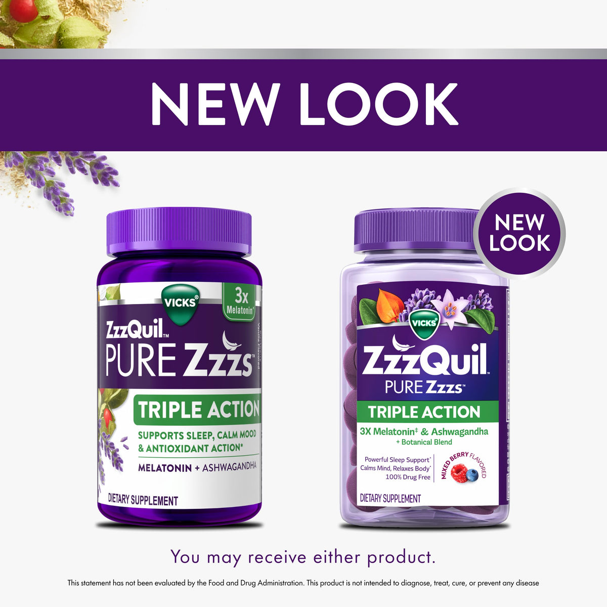 ZzzQuil PURE Zzzs Triple Action Melatonin Gummies - 60 Gummies - image 3