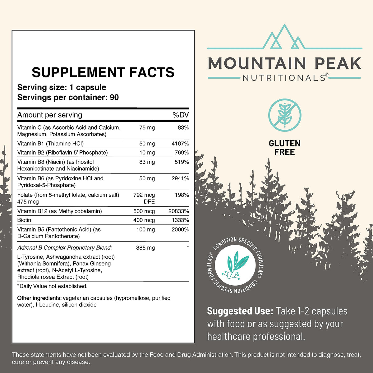 Mountain Peak Nutritionals Adrenal B Complex with Ashwagandha - 90 Capsules - image 4