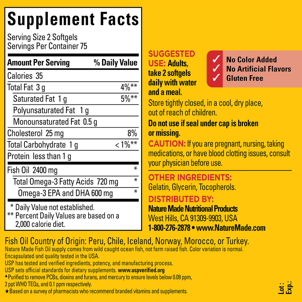 Nature Made Fish Oil Omega 3 1200 mg - 150 Softgels - image 6