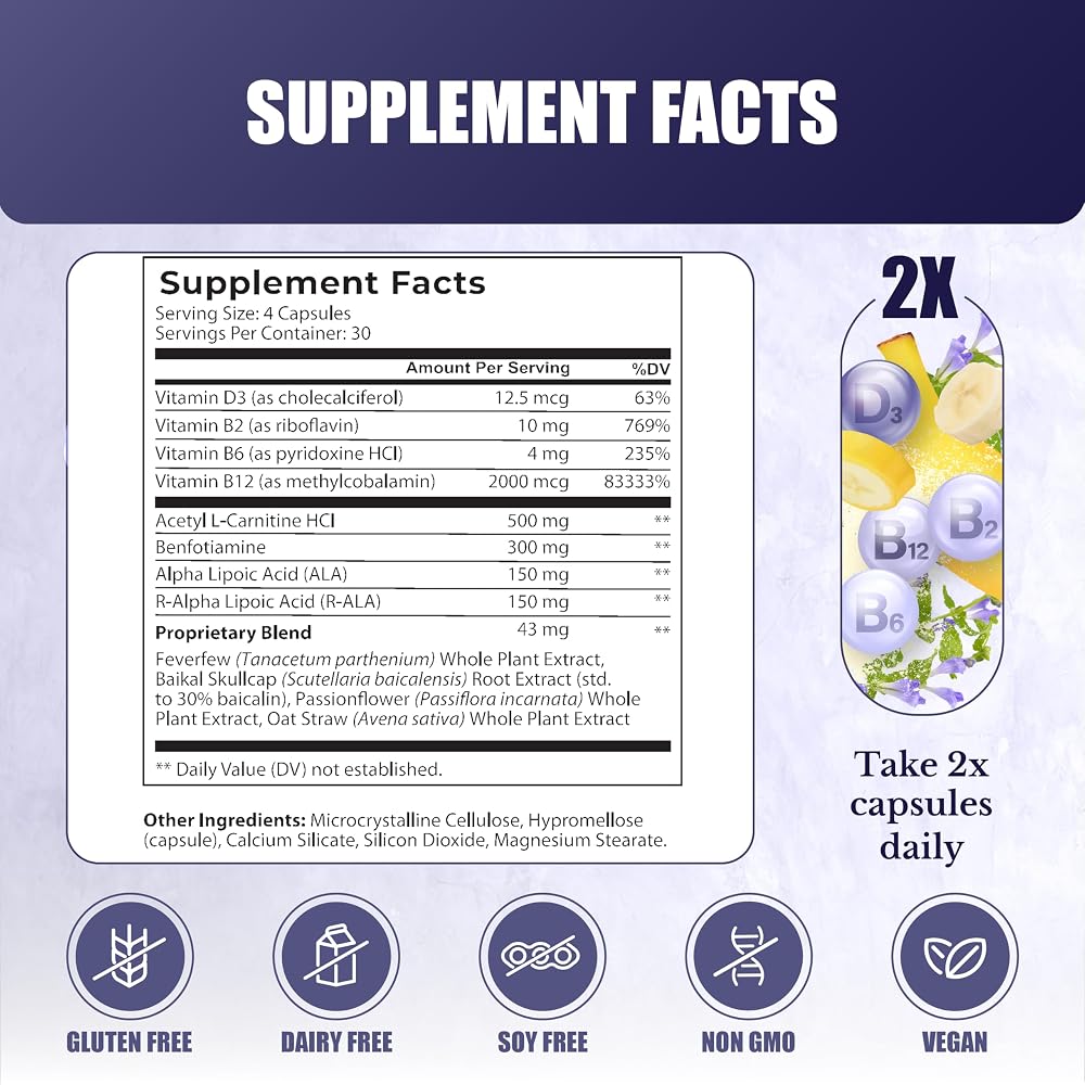 NATION HEALTH MD N-Balance 8 Nerve Support Supplement - 120 Capsules - image 2