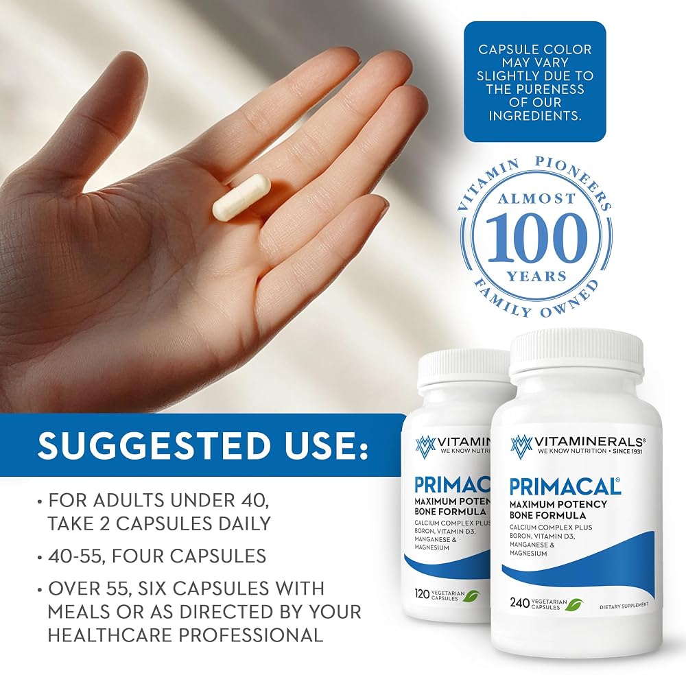 Vitaminerals Primacal Bone Support Calcium Complex - 120 Vegetarian Capsules - image 6