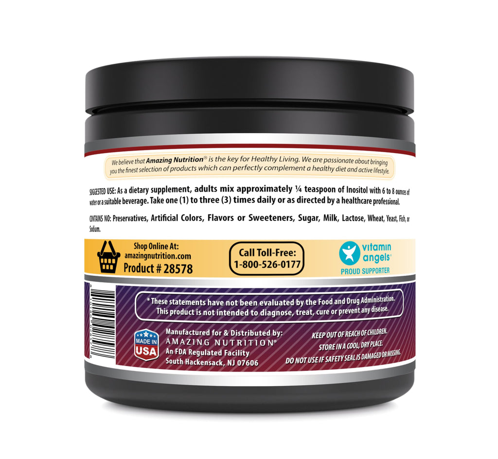 Amazing Nutrition Inositol Powder Supplement 600 mg - 1 lb - image 3