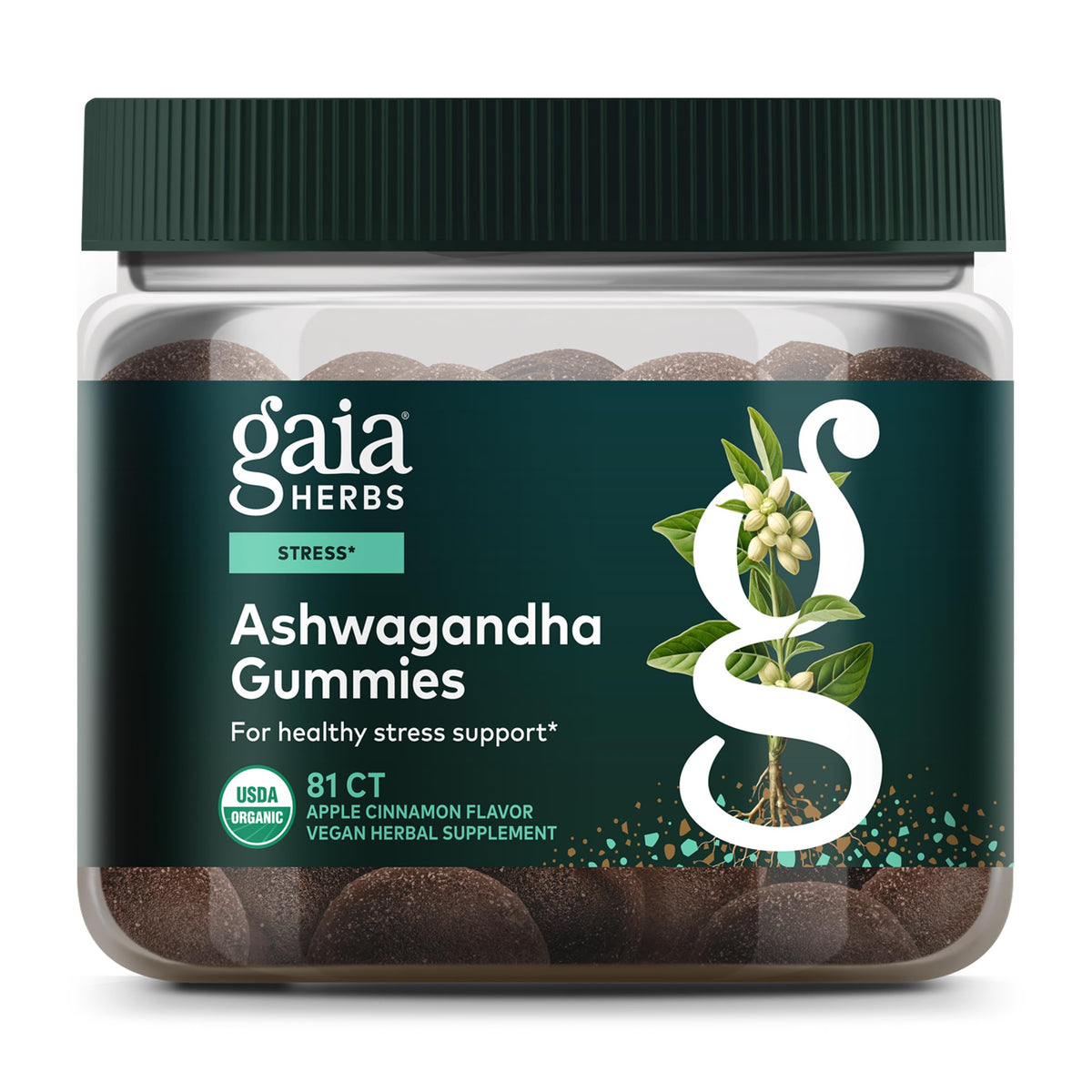 Gaia Herbs Organic Ashwagandha Gummies - Stress Support - Supports