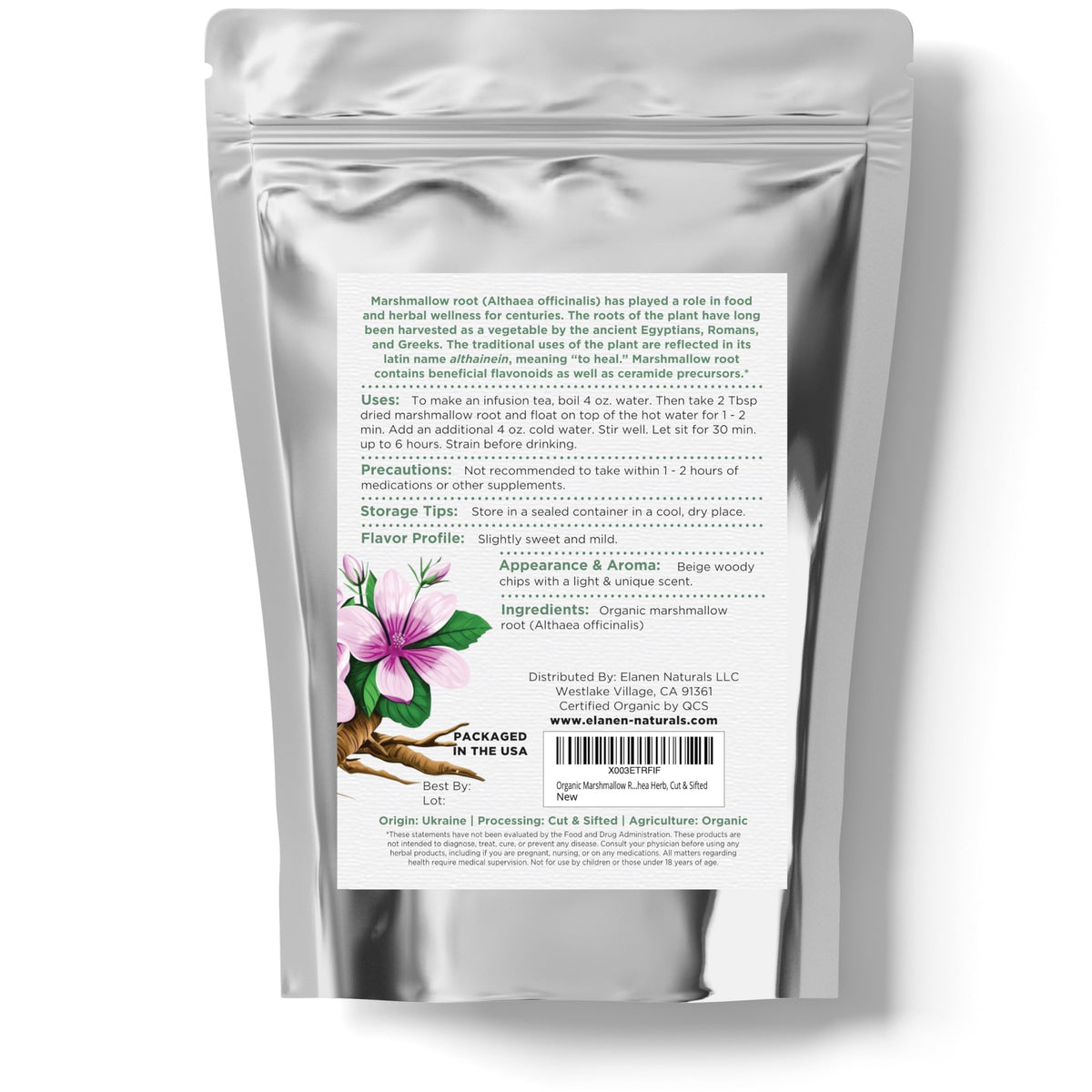 Elanen Naturals Organic Marshmallow Root Herb - 4 oz - image 8
