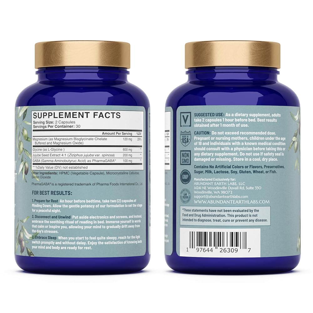 Abundant Earth Minding Down Sleep Support Supplement - 60 Capsules - image 9