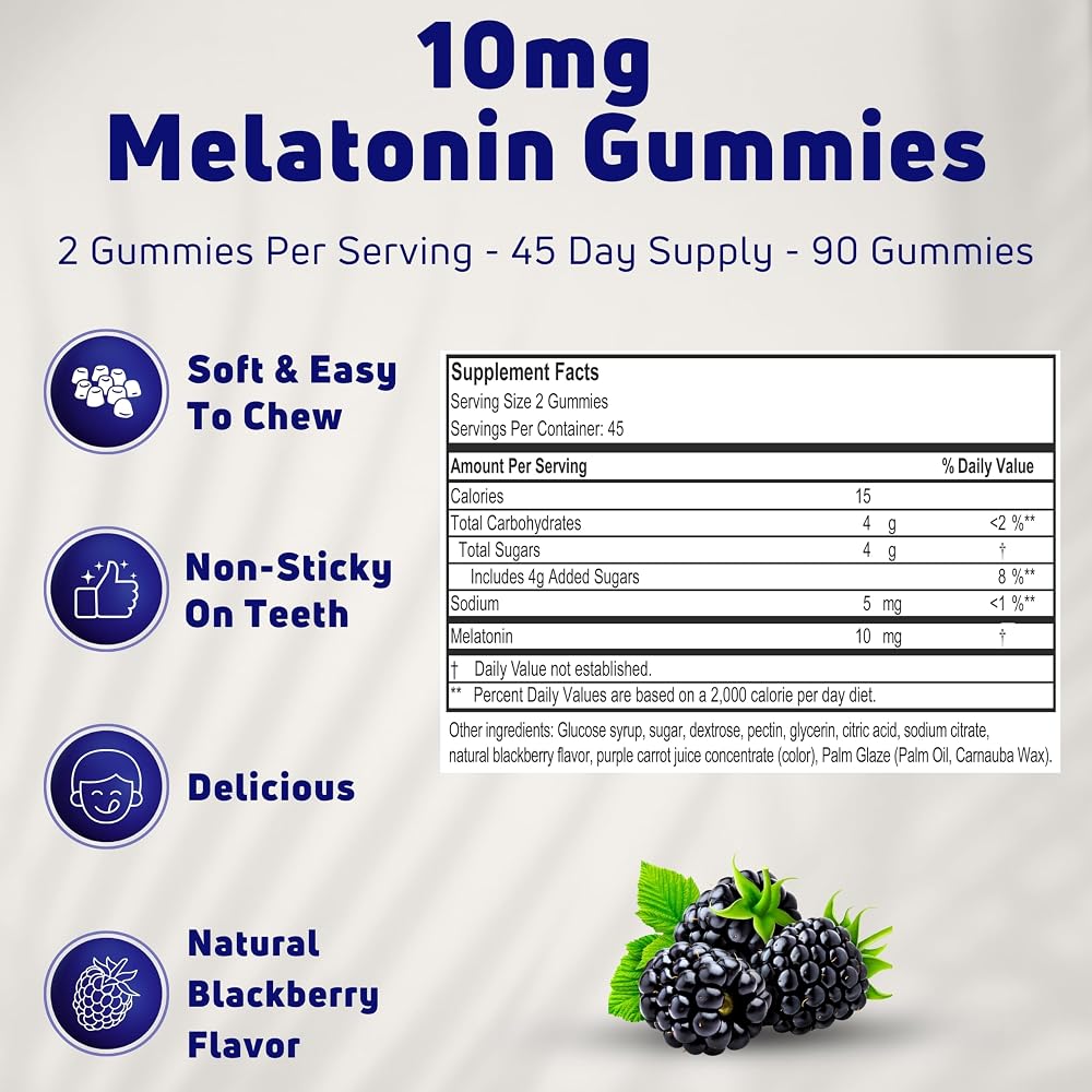 NUELATION Melatonin 10 mg Gummies for Sleep Support - 90 Count - image 4