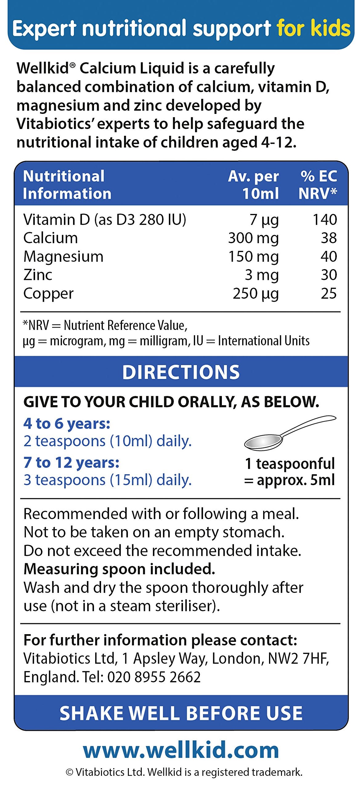 Wellkid Calcium Liquid with Vitamin D & Magnesium - 150ml - image 4