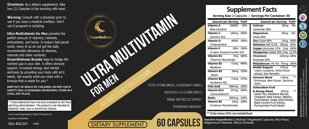 OceanWellness Ultra Multivitamin for Men - 60 Capsules - image 2