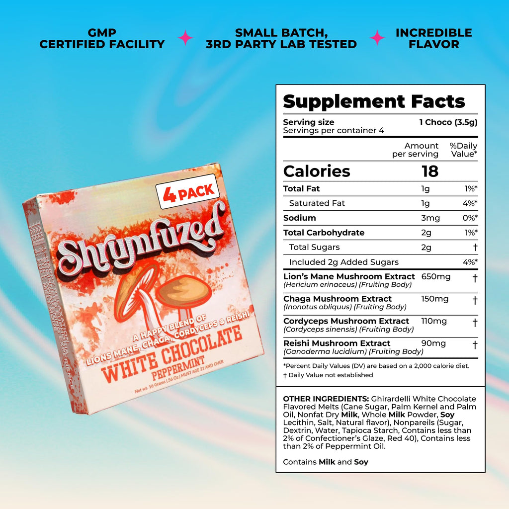 Shrumfuzed Mushroom White Chocolate Peppermint - 4 Count - image 4