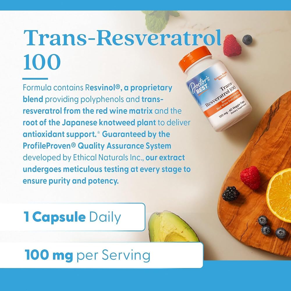 Doctor's BEST Trans Resveratrol Supplement 600 mg for Men & Women - image 6