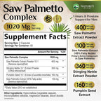 Nature's Peak Saw Palmetto Prostate Health Supplements for Men 1000mg