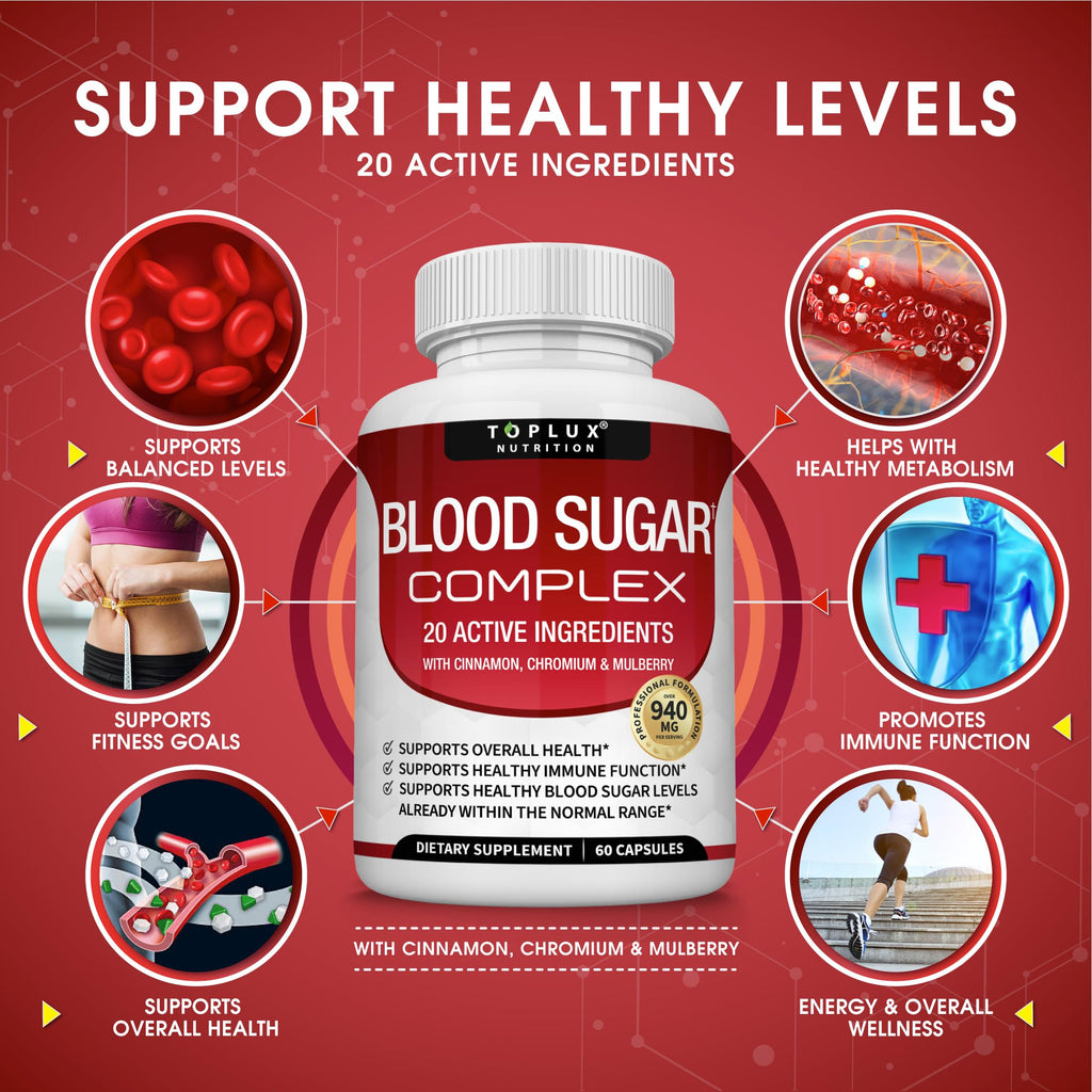 Toplux Blood Sugar Complex Supplement - 60 Capsules - image 2