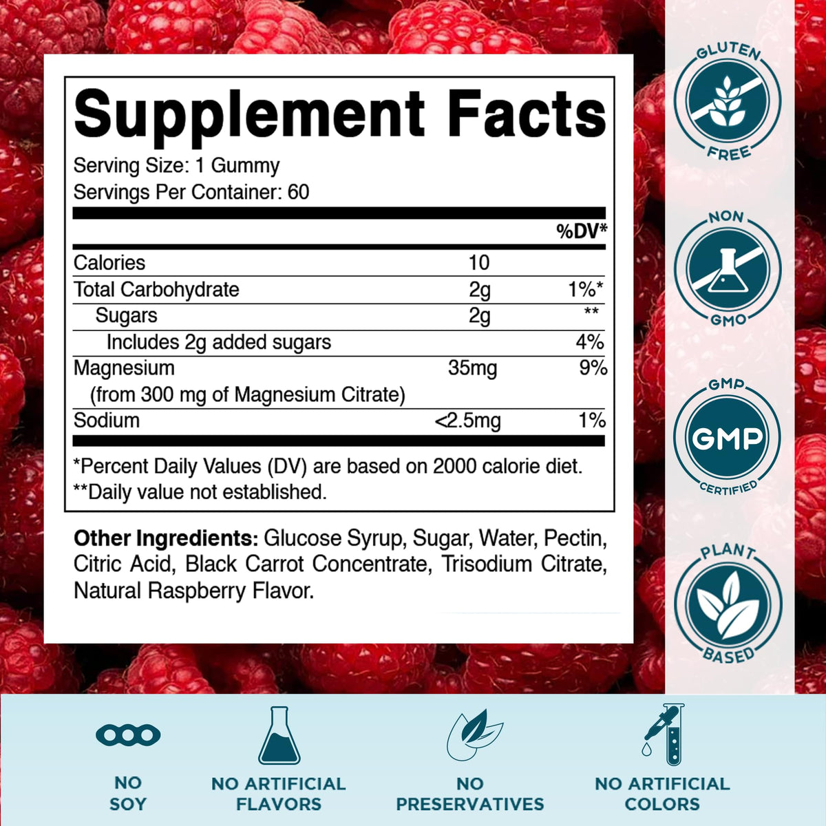 Vitamatic Kids Magnesium 35 mg Natural Raspberry Flavor - 60 Gummies - image 2