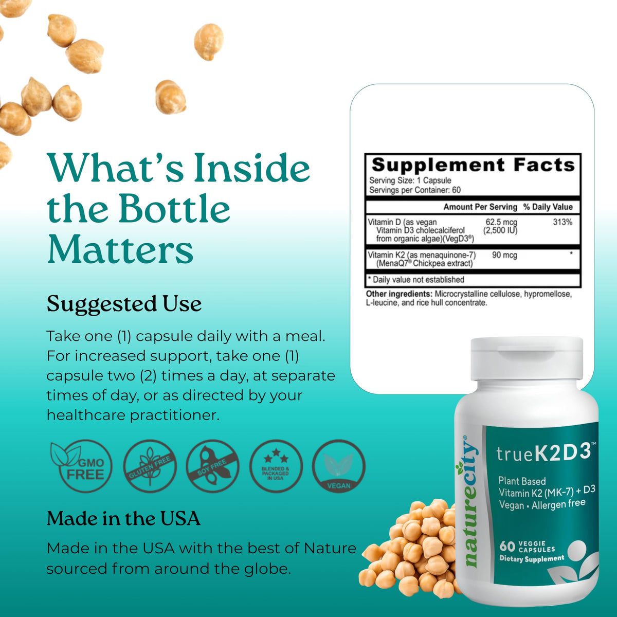 NatureCity TrueK2D3 Plant Based Vitamin K2 & D3 Supplement - image 7
