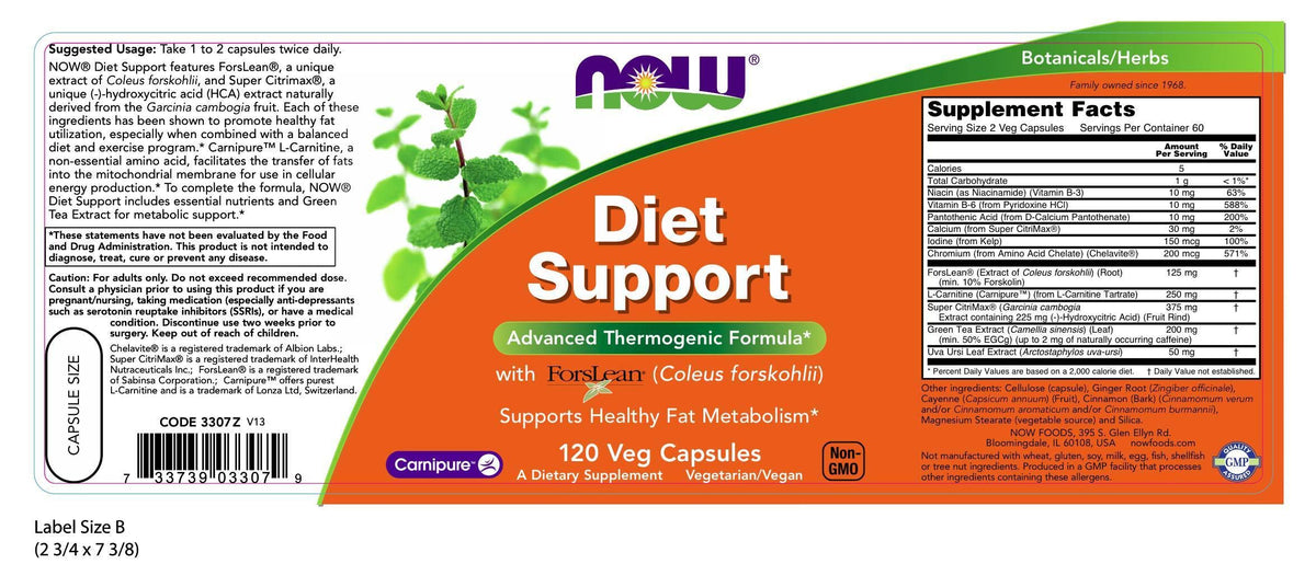 Now Foods Diet Support Advanced Thermogenic Formula - 120 Vegetarian Capsules - image 2