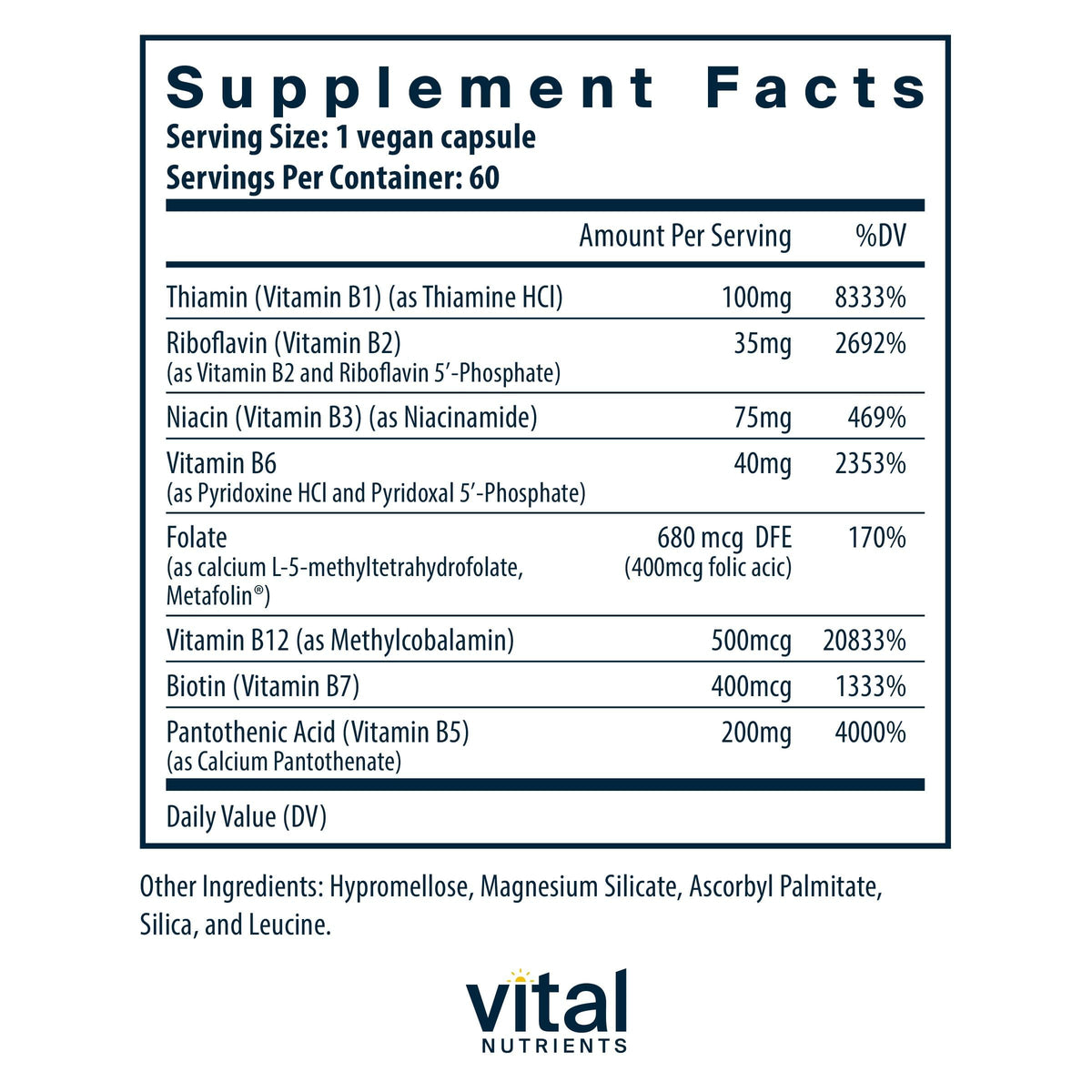 Vital Nutrients Vitamin B-Complex, Methylated B Vitamins