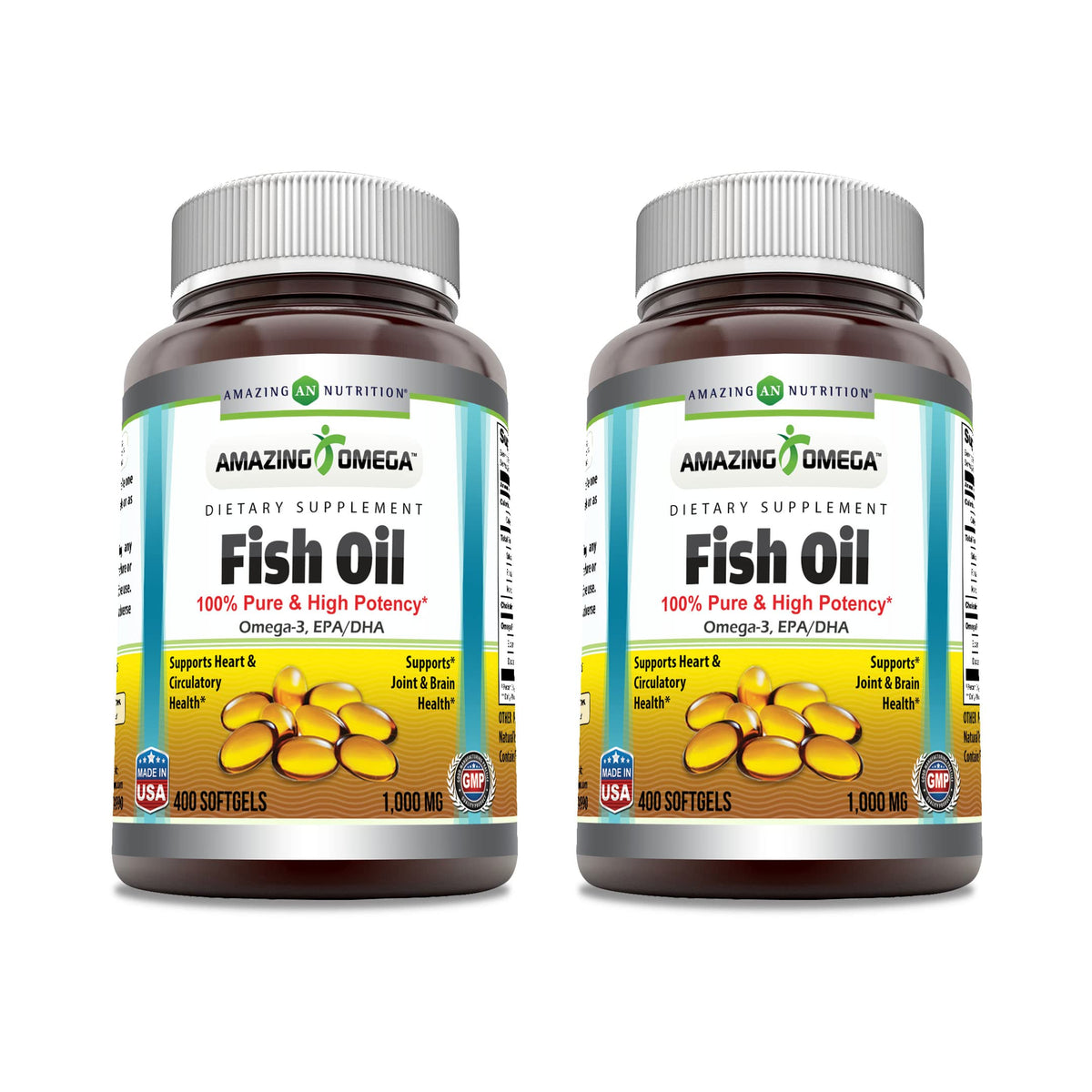 Amazing Omega Fish Oil 1000 mg Softgels Supplement