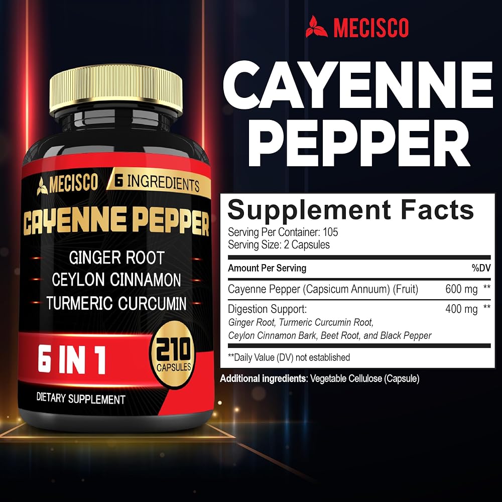 Mecisco Cayenne Pepper Capsules_60 210 Caps_300mg
