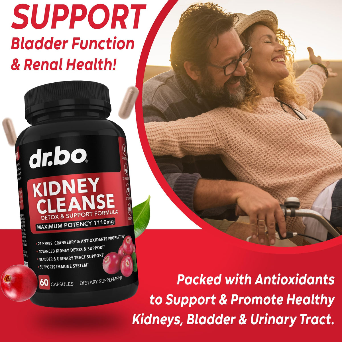 DR. BO Kidney Cleanse Detox Support Supplement - 60 Capsules - image 3