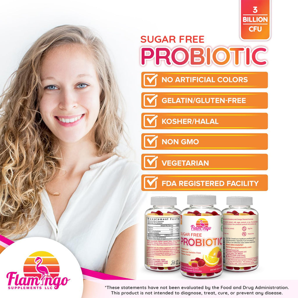Flamingo Supplements Sugar-Free Probiotic Gummies 3 Billion CFU - 90 Count - image 4
